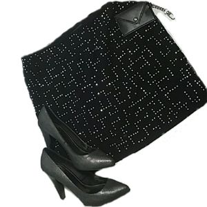 GAP Studded Black Mini Skirt side zip size 2